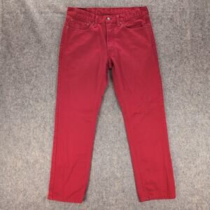 Levi's 541 Jeans Mens 34x32 Red Athletic Tapered Denim Five Pocket Pants